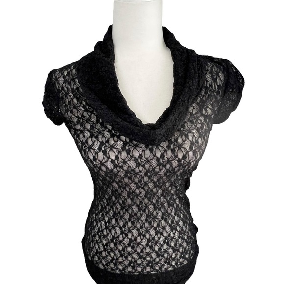 Cache Black Lace Top - Picture 2 of 11